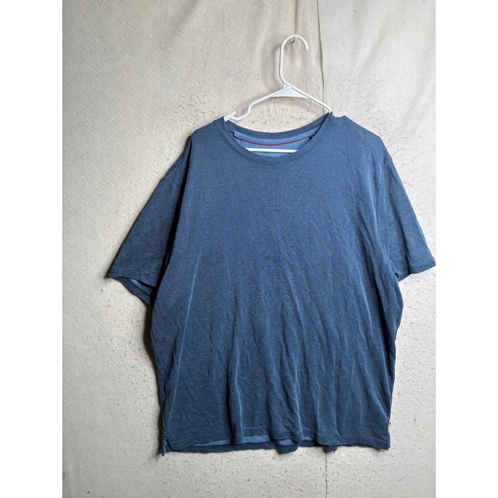 Tommy Bahama Mens XXL Blue Tencel Modal Blend Micro Texture Short Sleeve T-Shirt